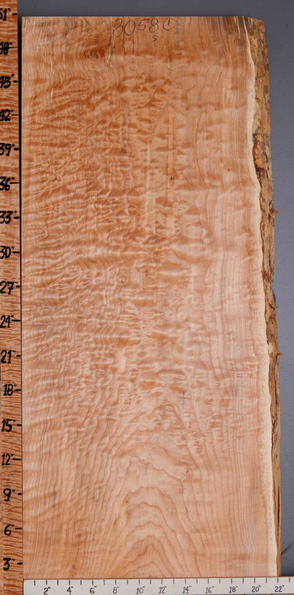 5A Quilted Maple Lumber with Live Edge 20"1/2 X 50" X 8/4" (NWT-8058C)