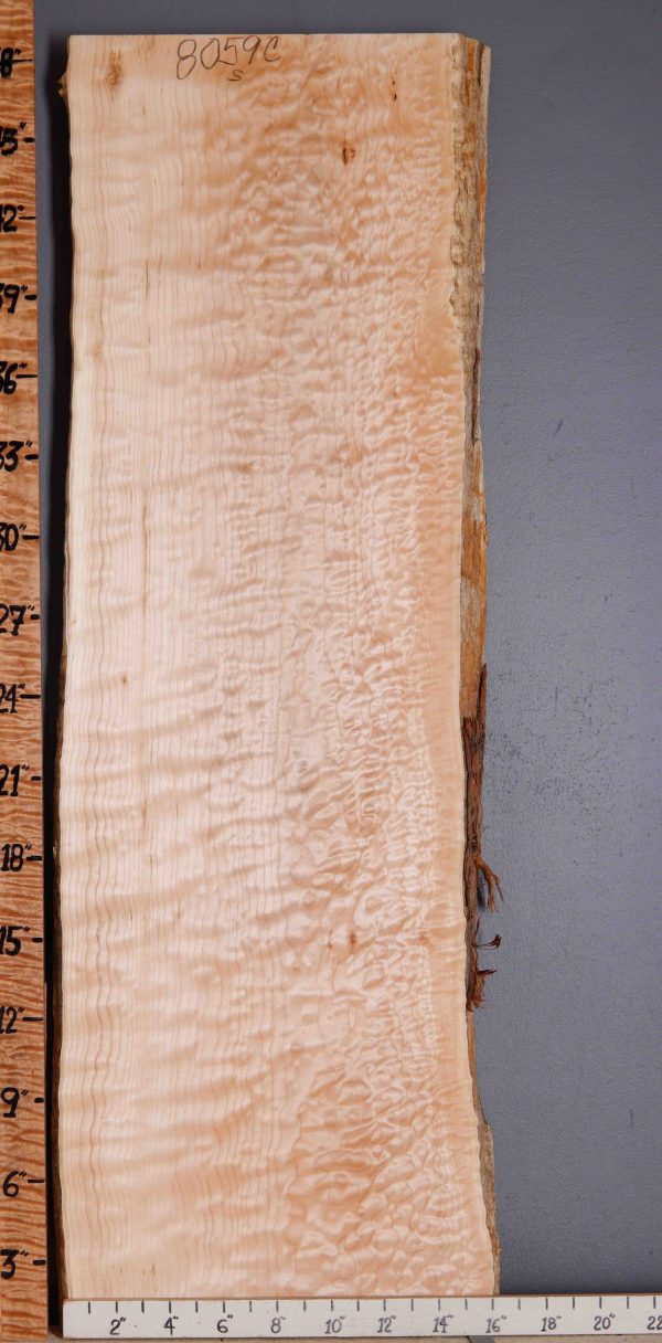 5A Quilted Maple Lumber with Live Edge 15" X 48" X 8/4" (NWT-8059C)