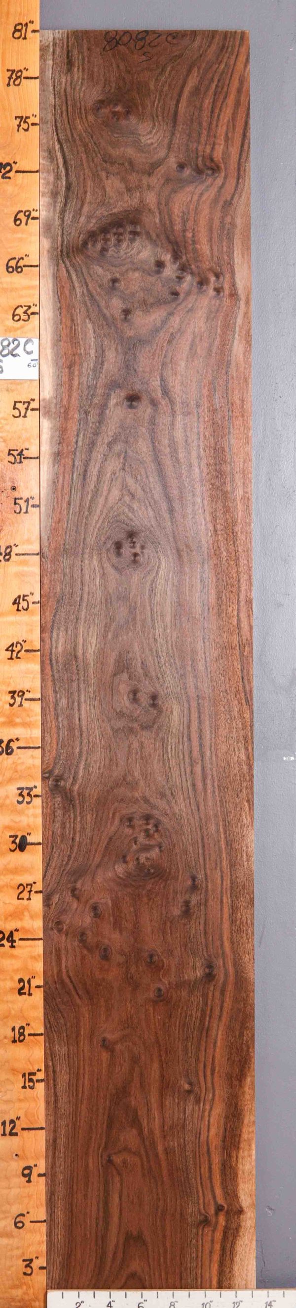 5A Marbled Claro Walnut Lumber 13"1/4 X 81" X 4/4 (NWT-8082C)