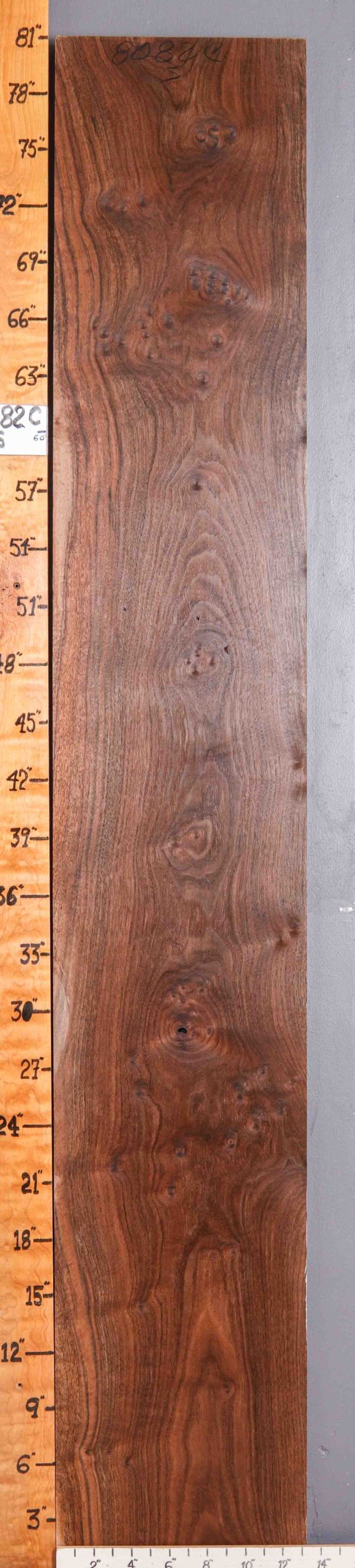 5A Marbled Claro Walnut Lumber 13"1/4 X 81" X 4/4 (NWT-8082C)