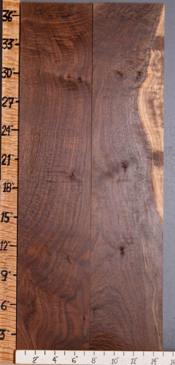 5A Curly Marbled Claro Walnut 2 Board Set 14"3/4 X 37" X 4/4 (NWT-8102C) - Image 2