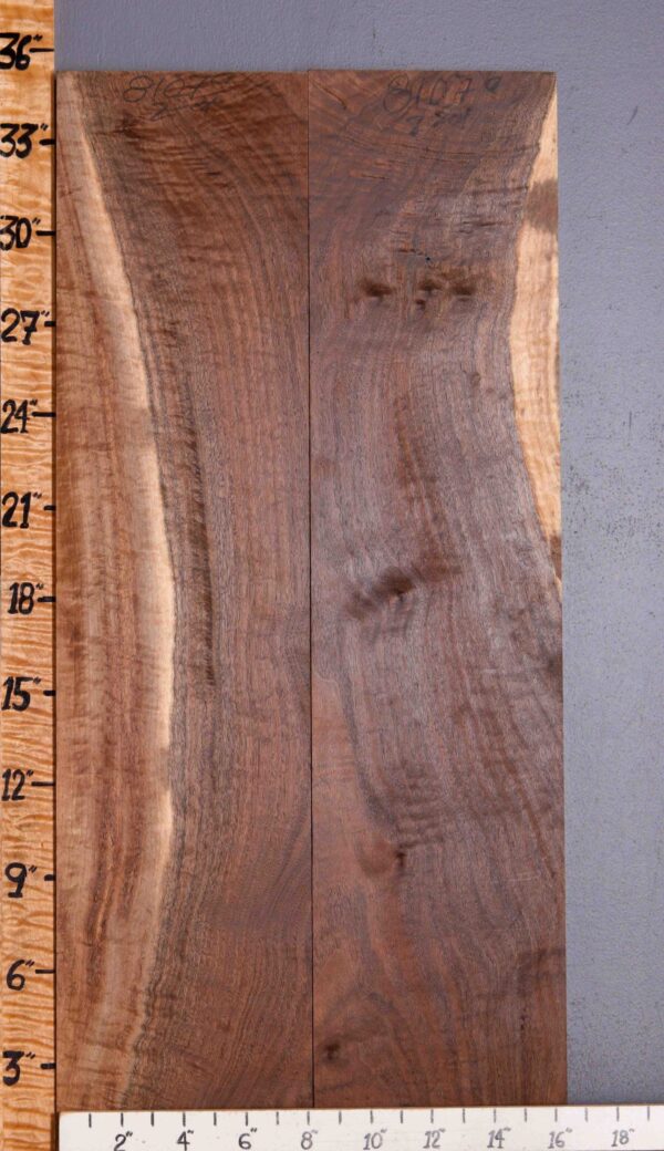 5A Curly Marbled Claro Walnut 2 Board Set 16"3/4 X 35" X 4/4 (NWT-8107C)