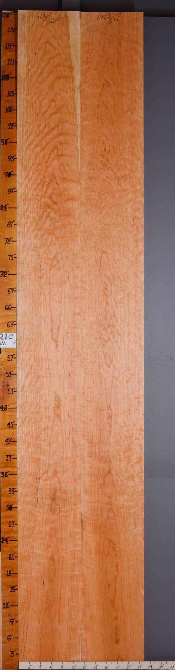 Musical Curly Cherry Bookmatch Lumber 22"3/4 X 120" X 5/4 (NWT-8821C)