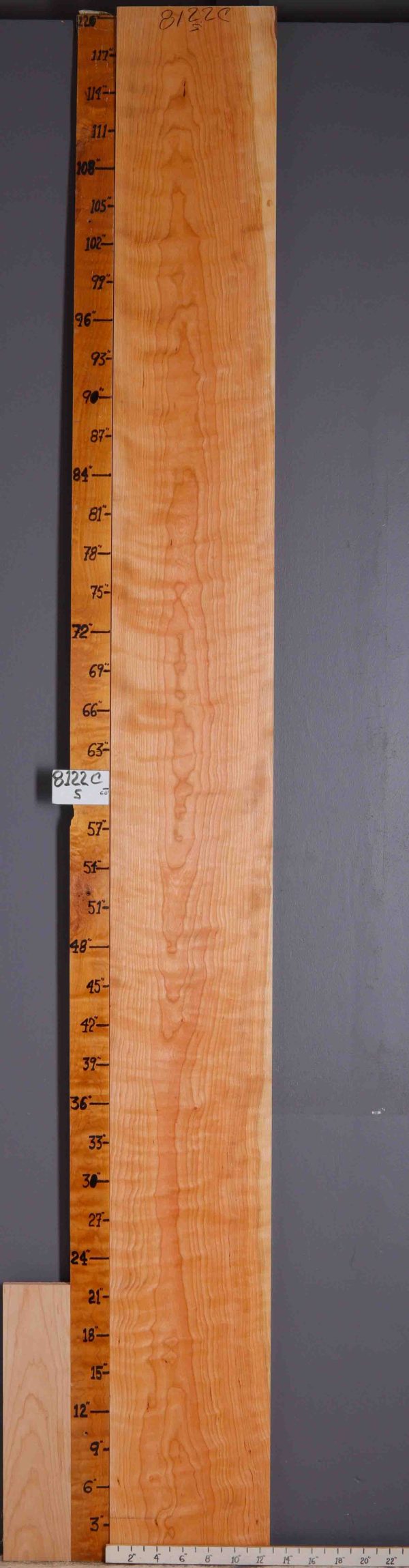 5A Curly Cherry Lumber 12"3/8 X 120" X 5/4 (NWT-8122C)