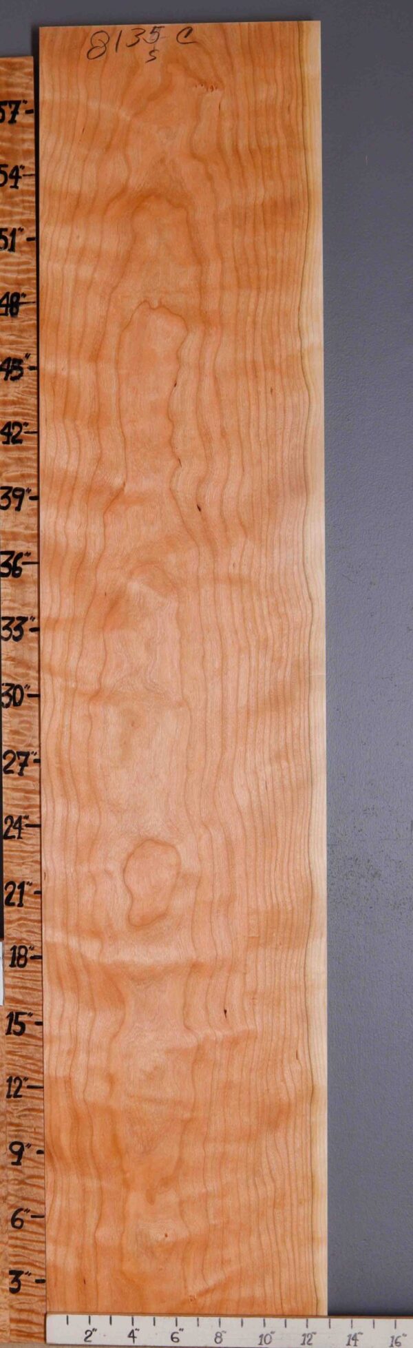 5A Curly Cherry Lumber 12"3/4 X 60" X 5/4 (NWT-8135C) - Image 2