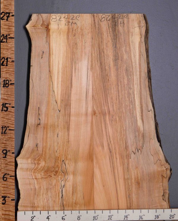 5A Spalted Maple Bookmatch with Live Edge 16" X 27" X 1" (NWT-8242C)