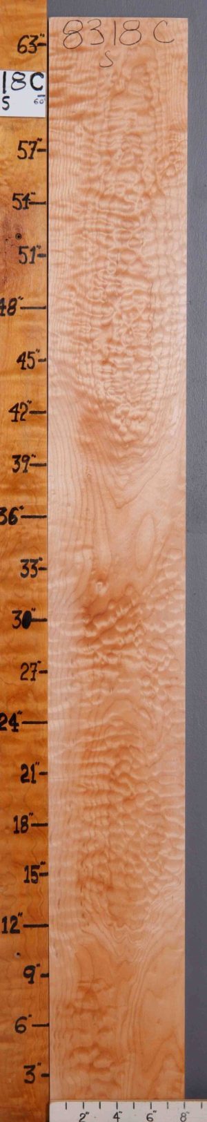 5A Quilted Maple Lumber 8" X 64" X 4/4 (NWT-8318C)