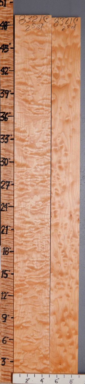5A Quilted Maple 2 Board Set Lumber 8"3/8 X 48" X 4/4 (NWT-8321C)