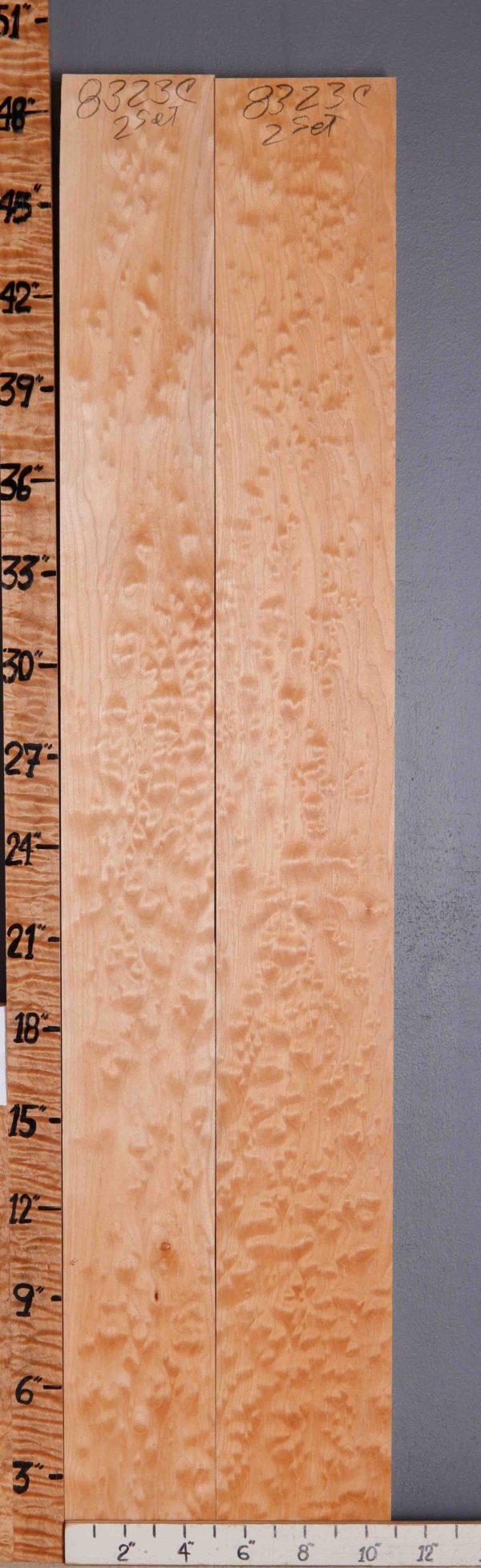 5A Quilted Maple 2 Board Set Lumber 12"3/4 X 48" X 4/4 (NWT-8323C)