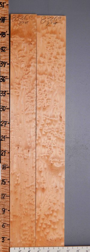 5A Quilted Maple 2 Board Set Lumber 11"1/4 X 48" X 4/4 (NWT-8326C)