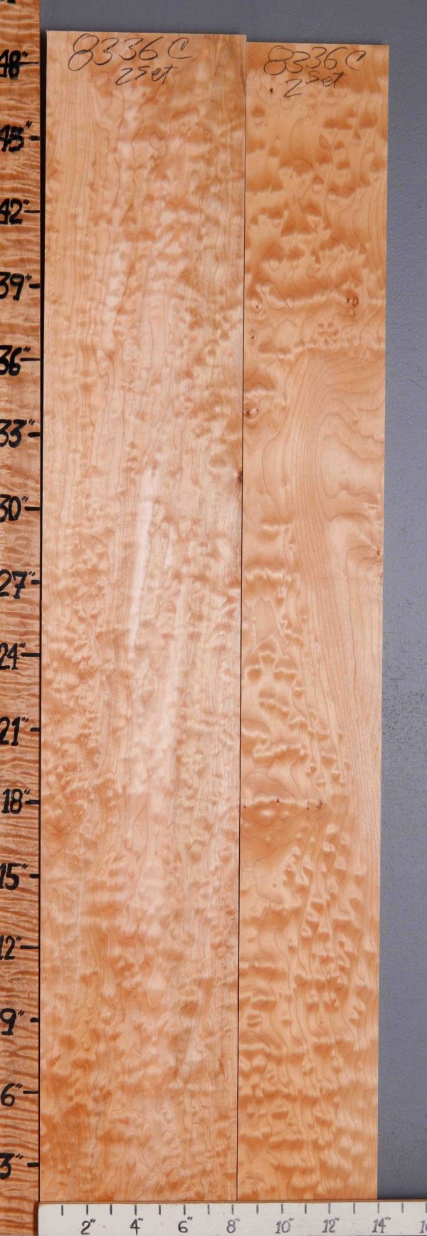 5A Quilted Maple 2 Board Set Lumber 14" X 48" X 4/4 (NWT-8336C)