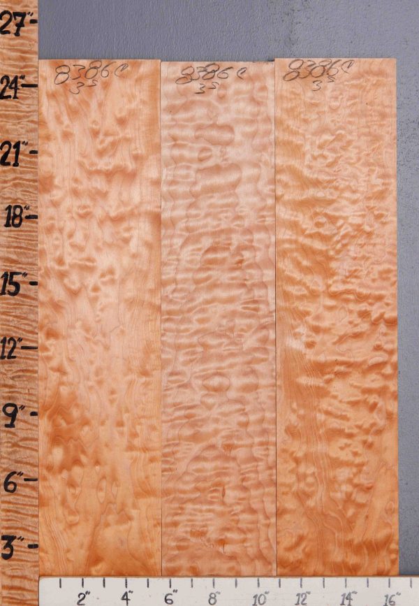 5A Quilted Maple 3 Board Set Lumber 16"2/4 X 24" X 4/4 (NWT-8386C)