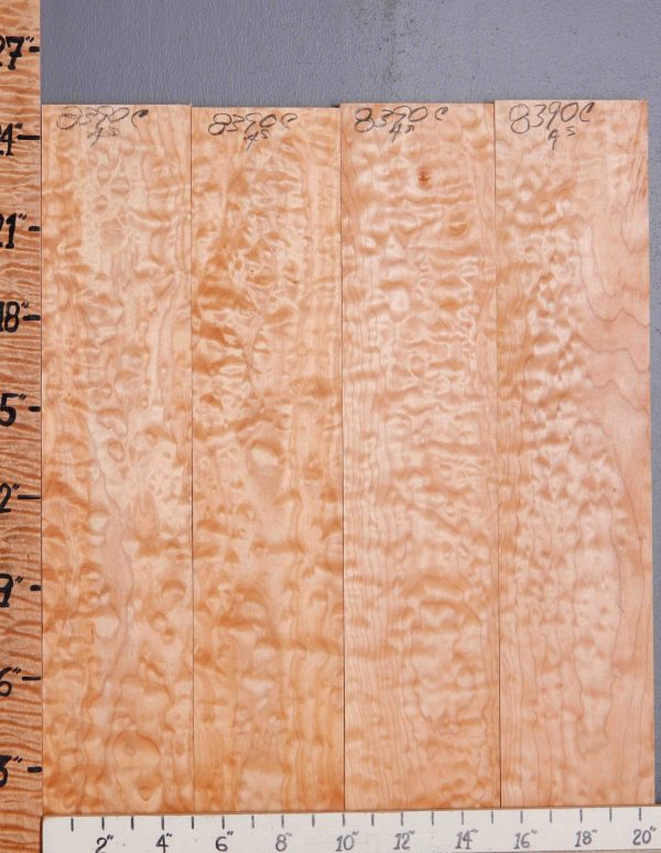 5A Quilted Maple 4 Board Set Lumber 20"1/2 X 24" X 4/4 (NWT-8390C)