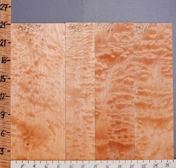5A Quilted Maple 4 Board Set Lumber 27" X 24" X 4/4 (NWT-8392C)