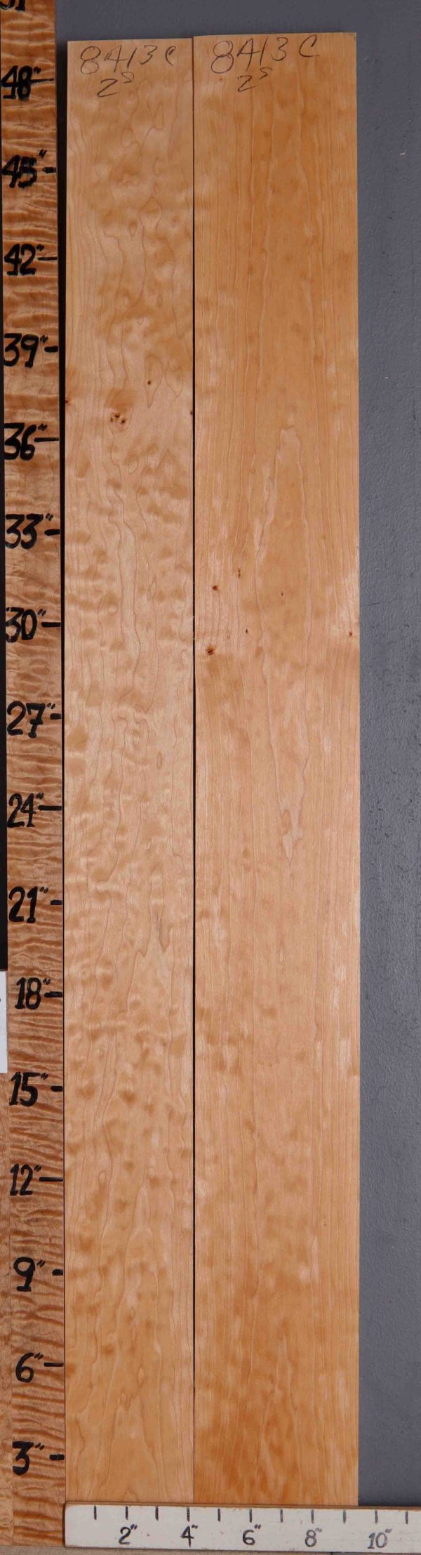 4A Quilted Maple 2 Board Set Lumber 9"3/8 X 48" X 4/4 (NWT-8413C)