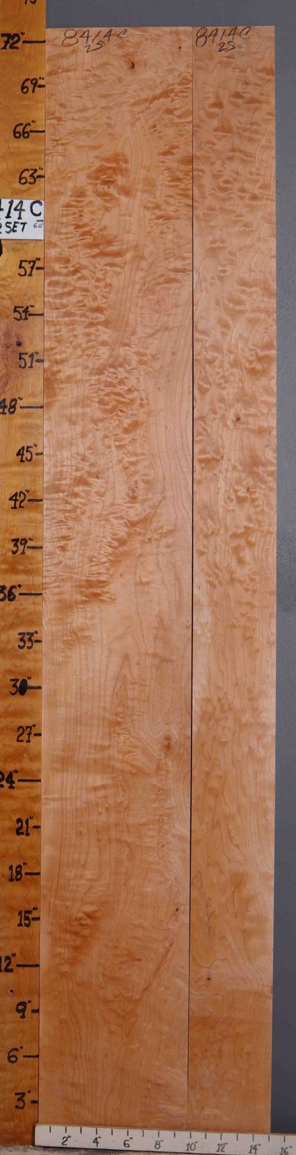 4A Quilted Maple 2 Board Set Lumber 14"3/4 X 72" X 4/4 (NWT-8414C)