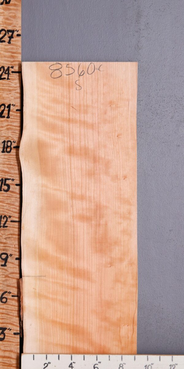 5A Curly Cherry Lumber Block with Live Edge 8"3/4 X 24" X 4/4 (NWT-8560C) - Image 2