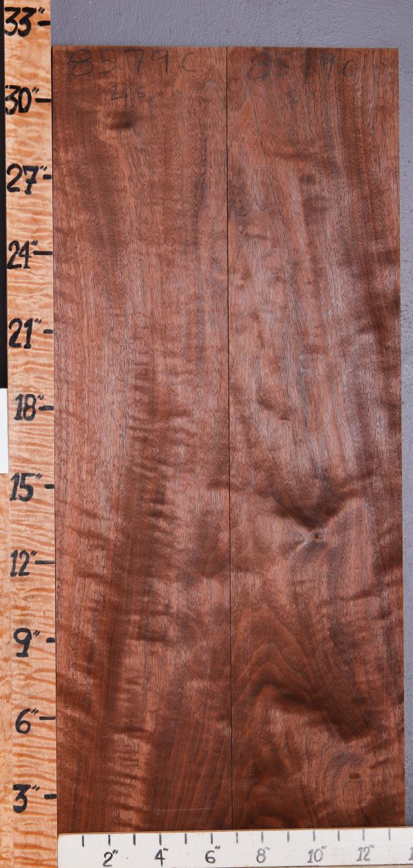 5A Marbled Claro Walnut Lumber 2 Board Set 13"3/4 X 32" X 5/8 (NWT-8579C)