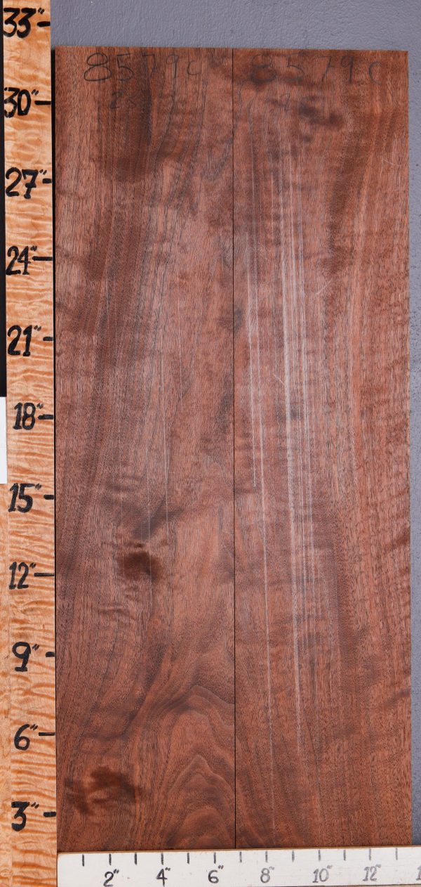 5A Marbled Claro Walnut Lumber 2 Board Set 13"3/4 X 32" X 5/8 (NWT-8579C)