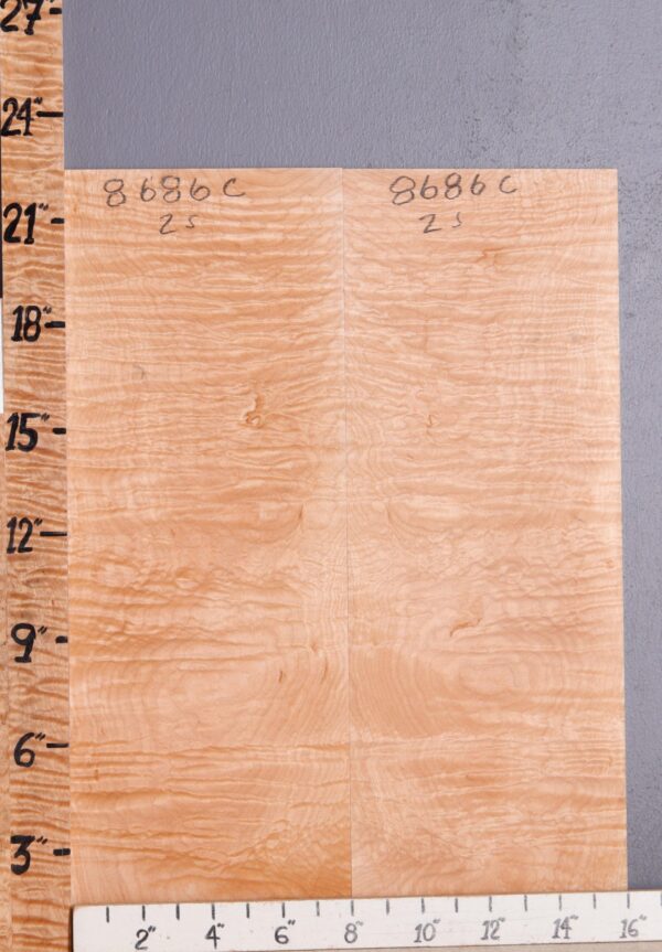 Musical Quilted Maple Bookmatch Microlumber 16"1/8 X 22" X 1/4" (NWT-8686C) - Image 2