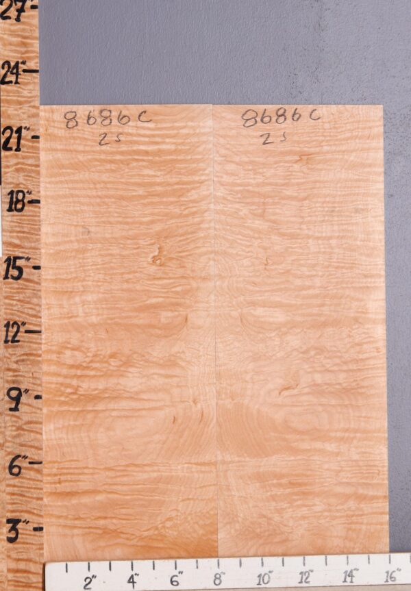 Musical Quilted Maple Bookmatch Microlumber 16"1/8 X 22" X 1/4" (NWT-8686C)