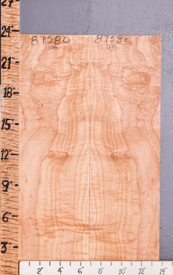 Musical Curly Maple Microlumber Bookmatch 13"7/8 X 23" X 1/4 (NWT-8758C)