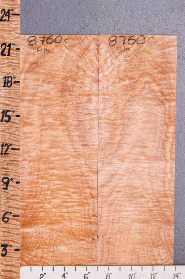 Musical Curly Maple Microlumber Bookmatch 13"7/8 X 22" X 1/4 (NWT-8760C)