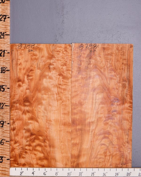 Musical Red Heart Quilted Spalted Maple Microlumber Bookmatch 20"3/4 X 22" X 1/4 (NWT-8788C)