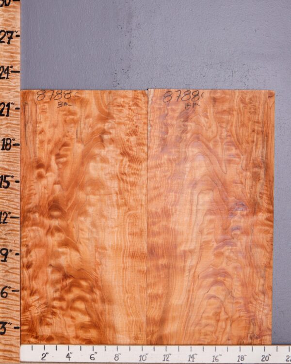 Musical Red Heart Quilted Spalted Maple Microlumber Bookmatch 20"3/4 X 22" X 1/4 (NWT-8788C) - Image 2