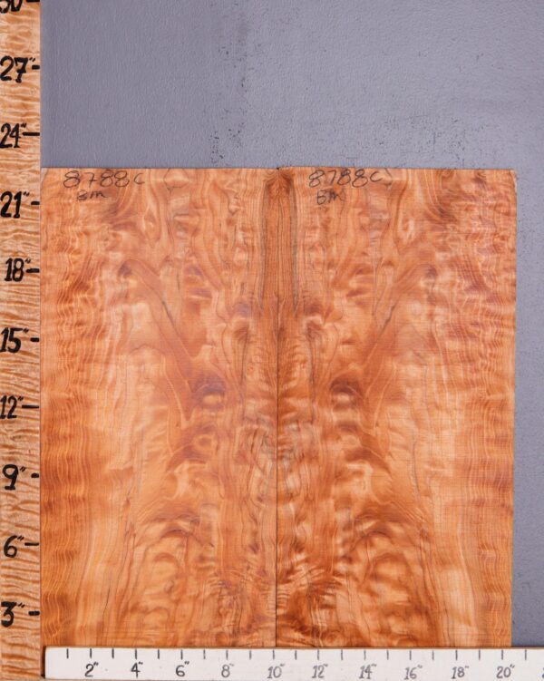 Musical Red Heart Quilted Spalted Maple Microlumber Bookmatch 20"3/4 X 22" X 1/4 (NWT-8788C)