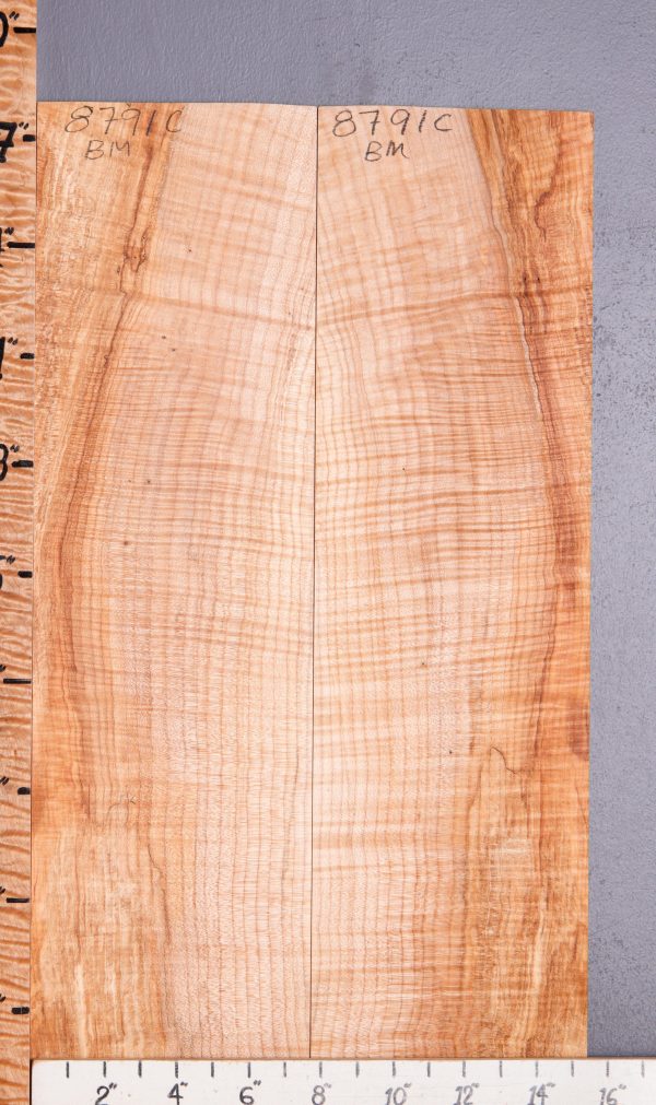 Musical Spalted Curly Maple Microlumber Bookmatch 15"1/2 X 28" X 1/4 (NWT-8791C)