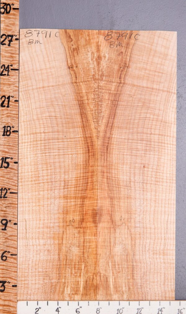 Musical Spalted Curly Maple Microlumber Bookmatch 15"1/2 X 28" X 1/4 (NWT-8791C)