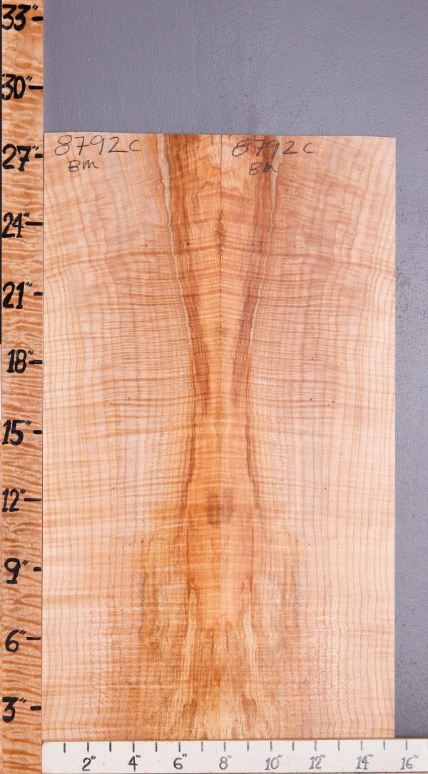 Musical Spalted Curly Maple Microlumber Bookmatch 15"1/2 X 28" X 1/4 (NWT-8792C)