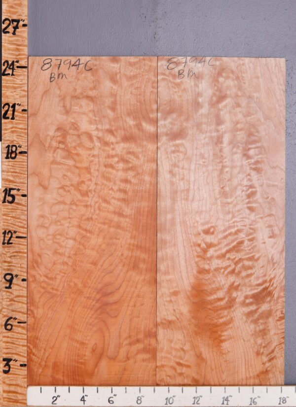 Musical Red Heart Quilted Curly Maple Microlumber Bookmatch 18"1/4 X 24" X 1/4 (NWT-8794C)