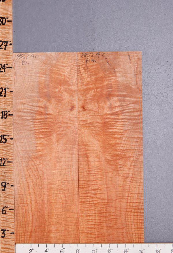 Musical Red Heart Curly Maple Microlumber Bookmatch 16"1/2 X 25" X 1/8 (NWT-8824C)