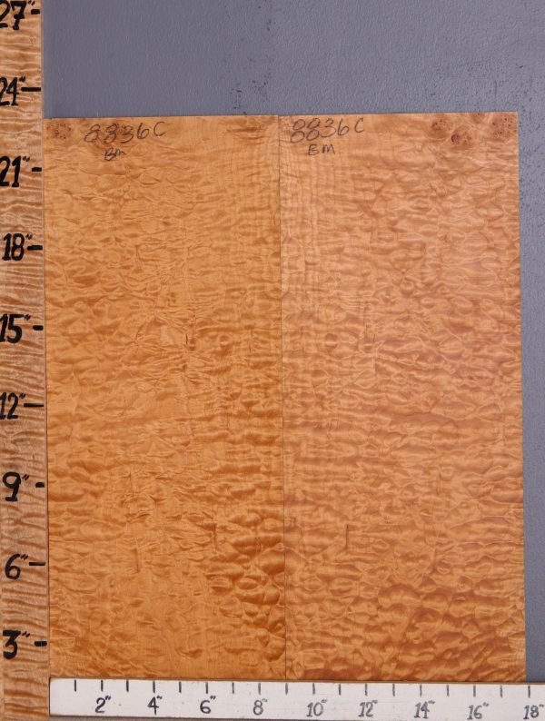 Musical Red Heart Quilted Maple Microlumber Bookmatch 17"7/8 X 22" X 1/8 (NWT-8836C)