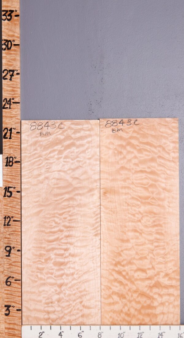 Musical Quilted Maple Microlumber Bookmatch 16" X 22" X 1/2 (NWT-8843C) - Image 2