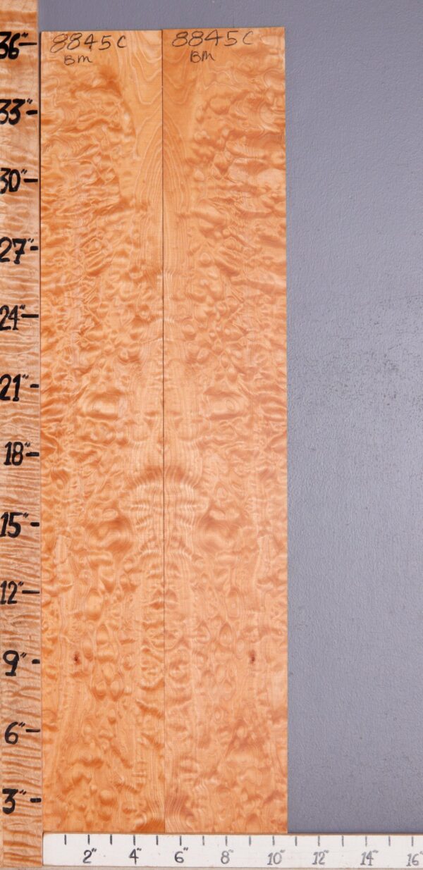 Musical Red Heart Quilted Maple Microlumber Bookmatch 10"5/8 X 36" X 1/8 (NWT-8845C) - Image 2