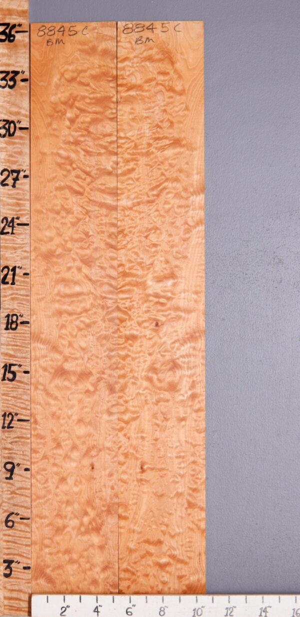 Musical Red Heart Quilted Maple Microlumber Bookmatch 10"5/8 X 36" X 1/8 (NWT-8845C)