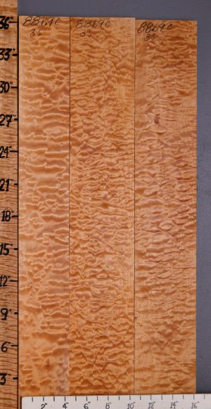 Musical Quilted Maple Lumber 3 Board Set 16"1/2 X 36" X 4/4 (NWT-8869C)