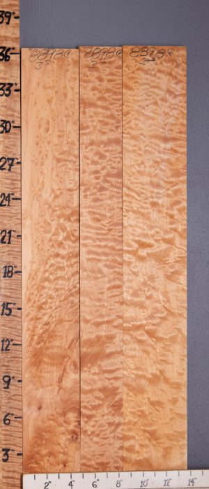 Musical Quilted Maple Lumber 3 Board Set 13"3/4 X 36" X 4/4 (NWT-8898C)