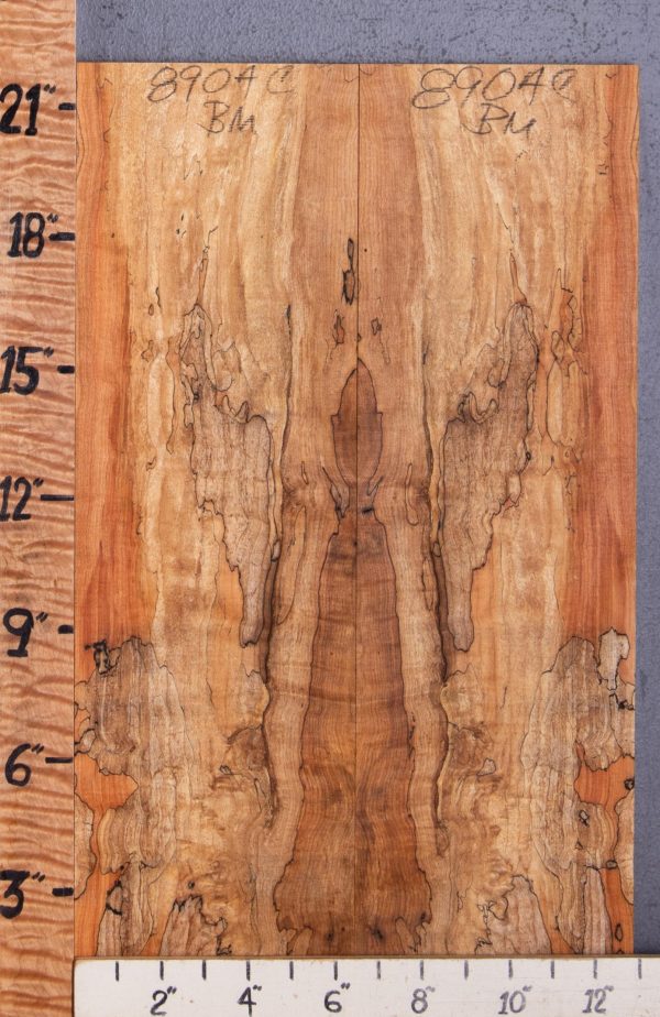 5A Spalted Curly Maple Bookmatch Microlumber 12"3/4 X 21" X 1/2 (NWT-8904C)
