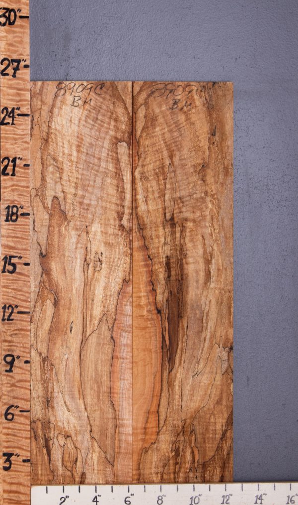 5A Spalted Curly Maple Bookmatch Microlumber 12"1/2 X 26" X 3/8 (NWT-8909C)