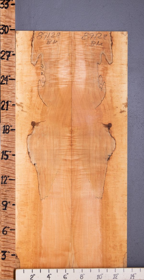 5A Spalted Curly Maple Bookmatch Microlumber 13"1/2 X 29" X 3/8 (NWT-8912C)