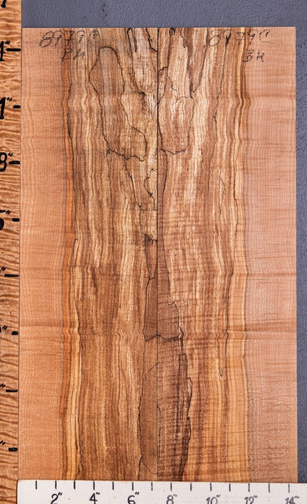 5A Spalted Curly Maple Bookmatch Microlumber 14"1/2 X 25" X 3/8 (NWT-8979C)
