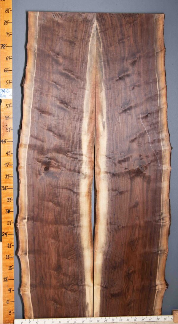 5A Marbled Curly Claro Walnut Bookmatch 36" X 80" X 4/4" (NWT-9694C)