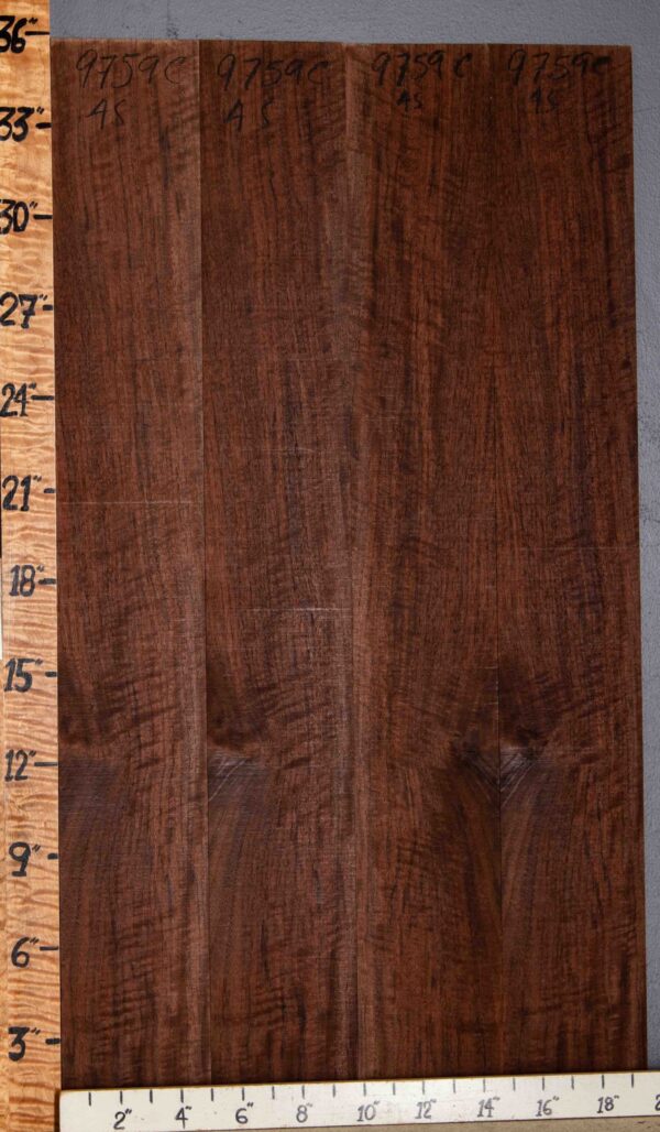 Musical Marbled Curly Claro Walnut Microlumber 4 Board Set 19"5/8 X 35" X 1/8 (NWT-9759C) - Image 2