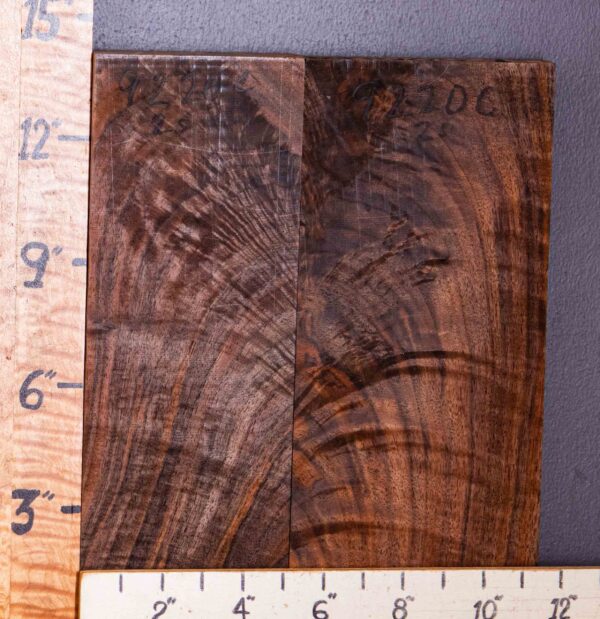 5A Crotch Marbled Claro Walnut 2 Board Set 11"3/8 X 14" X 4/4 (NWT-9220C) - Image 2