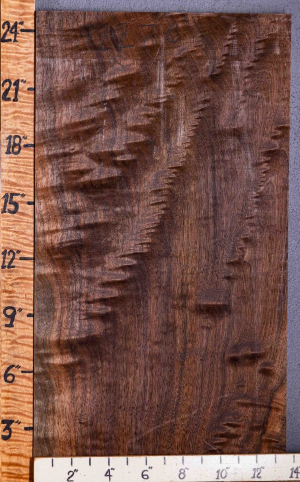 5A Curly Marbled Claro Walnut Lumber 13"5/8 X 25" X 4/4 (NWT-9227C)