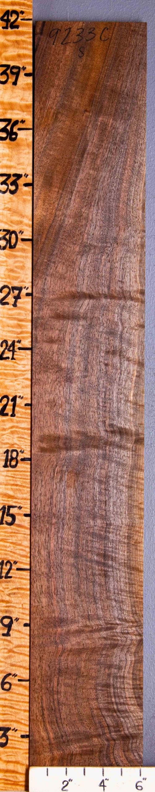 5A Curly Marbled Claro Walnut Lumber 41" X 6"1/8 X 4/4 (NWT-9233C)